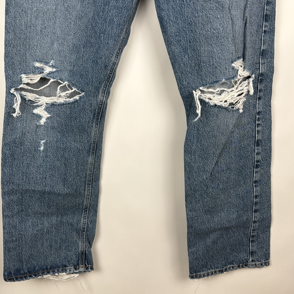 Agolde Mia Mid Rise Straight Leg Distressed Jeans in Rule Size 29 - Picture 7 of 13